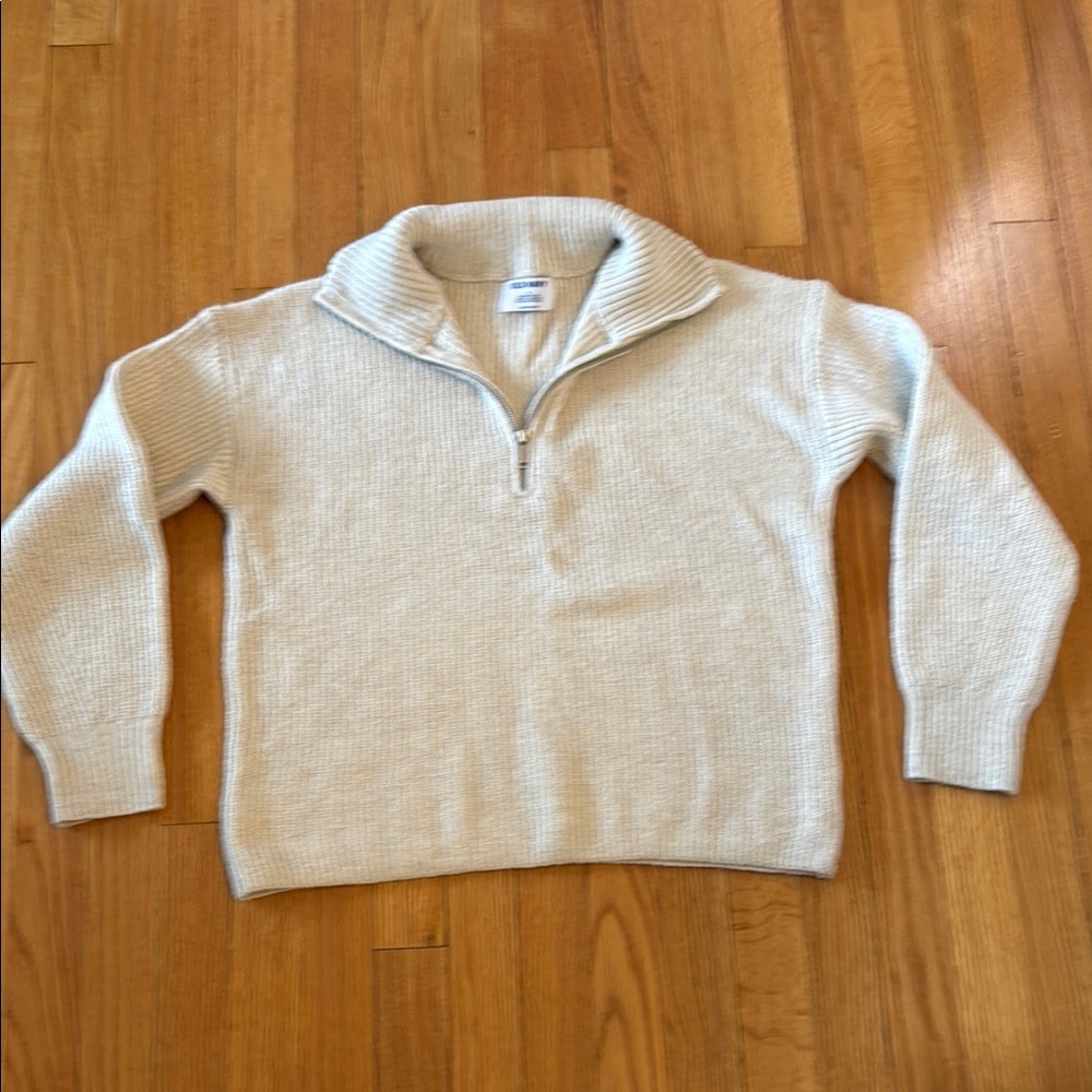 Old Navy Women’s Cream Half-Zip Sweater Size Medium